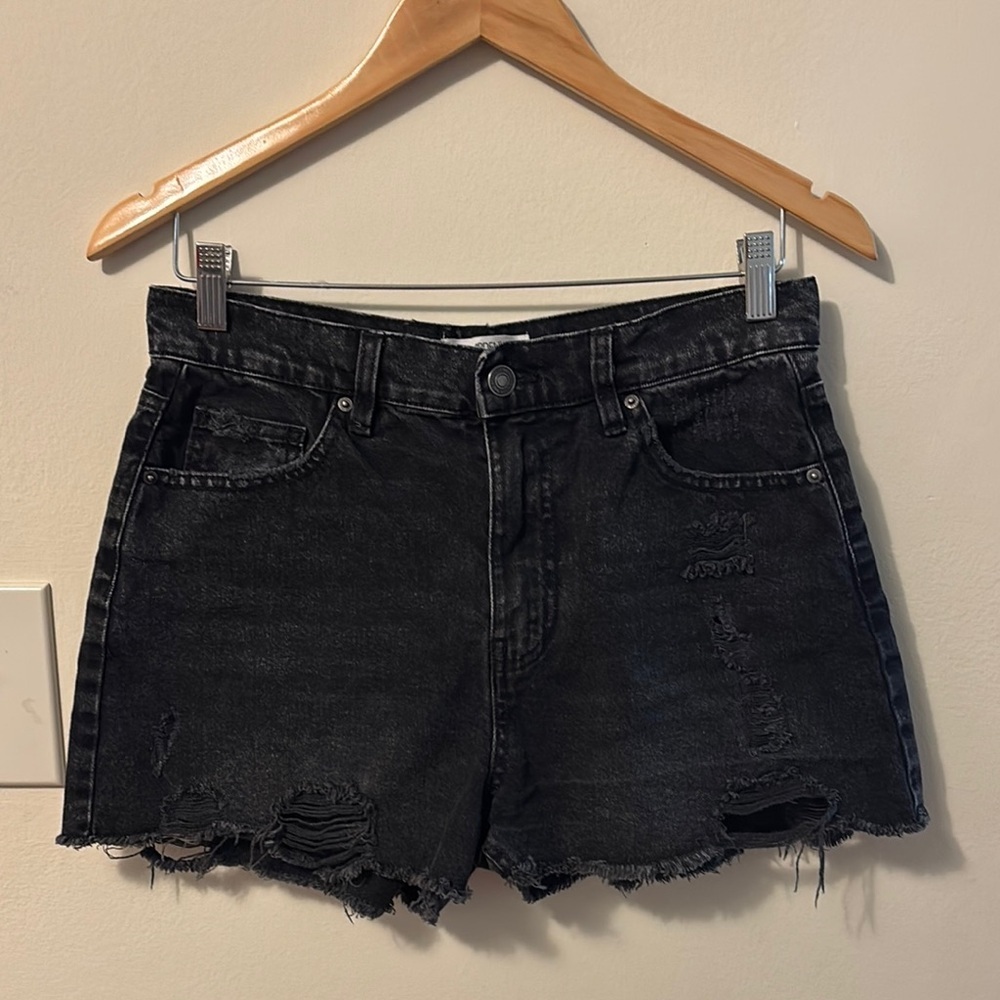 Ardene Black Jean Shorts High-Waisted Distressed